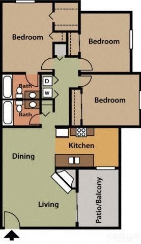 3 bed 3 bath Floor Plan 3 bed 3 bath Floor Plan at Alvista 23, Gresham, OR, 97030
